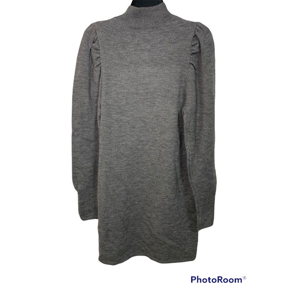 WAYF Womens Lola Sweaterdress Mock Neck Mini grey‎ dress size XS NWT - Picture 2 of 3